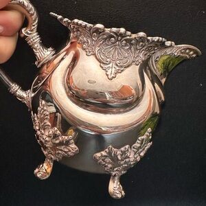 Elegant Silver coated Creamer with Ornate Design